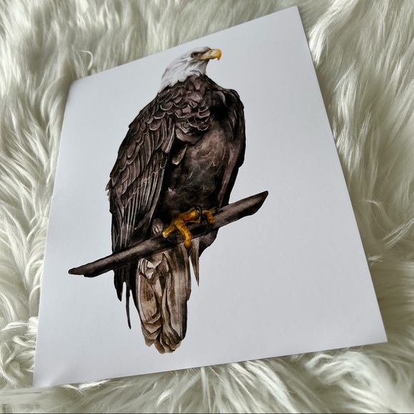 Watercolor Wall Art Print Eagle Portrait Unframed - Picture 13 of 13